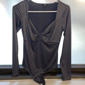 Express glitter bodysuit size small